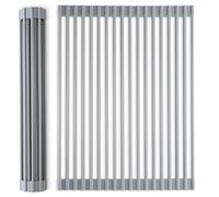 DI ORO Roll-Up Silicone Dish Drying Rack - Large Over-Sink, Foldable, Stainless Steel Core, 52x33 cm, Heat-Resistant, Dishwasher Safe