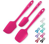 DI ORO Seamless Series 3 Piece Silicone Spatula Set - 600°F Heat Resistant Non Stick Rubber Kitchen Scraper Spatulas for Cooking, Baking, and Mixing - BPA Free and LFGB Certified Silicone (Magenta)