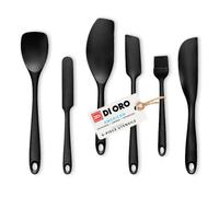 DI ORO Seamless Series 6-Piece Silicone Spatula Set (Black)
