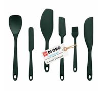 DI ORO Seamless Series 6-Piece Silicone Spatula Set (Forest Green)