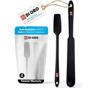 DI ORO Silicone Blender & Jar Spatulas - Rubber Spatulas Silicone Heat Resistant - Kitchen Spatulas Nonstick Cookware Safe - Silicone Utensil Set for Cooking, Mixing, Baking, & Scraping (2pc, Black)
