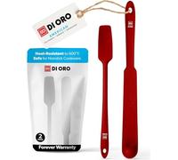 DI ORO Silicone Blender & Jar Spatulas - Rubber Spatulas Silicone Heat Resistant - Kitchen Spatulas Nonstick Cookware Safe - Silicone Utensil Set for Cooking, Mixing, Baking, & Scraping (2pc, Red)