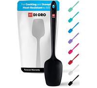 DI ORO® - Silicone Spoon - 315 ºC Heat-Resistant Spatula - Seamless Design - Pro-Grade Non-Stick Silicone Rubber with Reinforced Stainless Steel S-Core Technology (Black Spoonula)