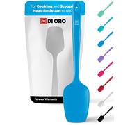 DI ORO Silicone Spoon Spatula - Forever Warranty - 600°F Heat-Resistant Large Silicone Spoonula Scraper - BPA Free Nonstick Cookware Safe Rubber Kitchen Utensil for Baking, Cooking, & Mixing (Blue)