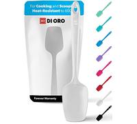DI ORO Silicone Spoonula - Spoon Spatula, 600F Heat Resistant, Stone | Large scraper head reaches jars and bowls; Won't scratch nonstick pots and pans; BPA-free and dishwasher safe