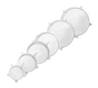 DI ORO® Silicone Stretch Lids Pack - Reusable Food Storage Covers for Bowls and Containers - Variety of Sizes, Easy to Clean, and Dishwasher Safe (6 Piece Set - Round)