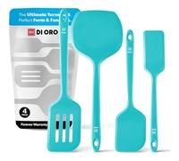 DI ORO Silicone Turner Spatula Set - 600F Heat Resistant, 4-Pc Teal