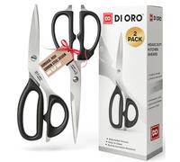 DI ORO® Stainless Steel Kitchen Scissors - Heavy Duty Come-Apart Kitchen Shears for Poultry, Meat, Herb Cutting and More - Multi-Purpose and Offset Scissors - Dishwasher Safe (2-Piece Set)