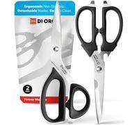 DI ORO® Stainless Steel Kitchen Scissors - Heavy Duty Come-Apart Kitchen Shears for Poultry, Meat, Herb Cutting and More - Multi-Purpose and Offset Scissors - Dishwasher Safe (2-Piece Set)