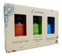 Di Palomo Essential Oils Set 3x15ml Collection. White Grape & Aloe, Wild Fig & Grape, Orange Blossom & Honey. Ideal Diffuser Oil. For Oil Burner, Electric Diffuser & Oil Diffusers. Essential Oil Gift.