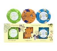 Di Palomo Soap Bar Trio Set 3 x 100g - Luxury Moisturising Hand Soap Collection Wild Fig & Grape Orange Blossom White Grape & Aloe Italian Skincare for Women & Men Gentle Ingredients Great Value Gift