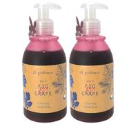 Di Palomo Vegan Wild Fig & Grape Liquid Soap 2 Pack - 2 X 240ml Bottle Luxury Antibacterial Hand Soap Moisturising Hand Wash Liquid Soap with Skin Care Benefits Vegan Fragrance Gift Present