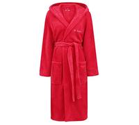 Di Vadini Unisex Men's Women's Florence Bathrobe with Hood I Fluffy Dressing Gown I Sleepwear Made of Fine Microfibre OekoTex Standard 100 I Kimono with Choice of Colours and Sizes XXS 5XL Red