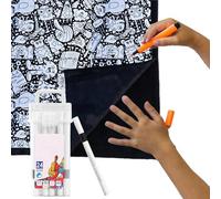 DI.Y Coloring Blanket, Color Your Own Fleece Throw, Creative Personalized Drawing Art Project for Adults Relaxation, Color Blanket Fuzzy Velvet Washable, Soft Cozys Bedroom Decor, 50x60 Inch (24 Pens)