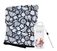 DI.Y Coloring Blanket, Color Your Own Fleece Throw, Creative Personalized Drawing Art Project for Adults Relaxation, Color Blanket Fuzzy Velvet Washable, Soft Cozys Bedroom Decor, 50x60 Inch (24 Pens)