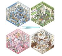 DI-Y House Stickers, Miniature House Sticker Kit, Make Your Own House Stickers, Funny Animal Stickers, Fun Stickers Scene Make Your Own House Supermarket, Cute Cartoon Houses Scene Stickers