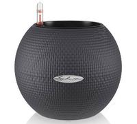 (Dia) 12Cm Small Plant Pot, Slate Grey Plastic Self-Watering Planter With Water Level Indicator Lechuza Puro Color W20 H16 Cm