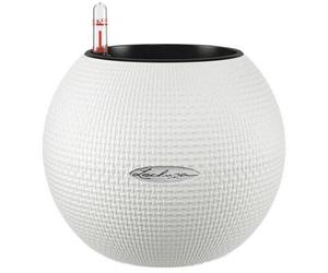 (Dia) 12Cm Small Plant Pot, White Plastic Self-Watering Planter With Water Level Indicator Lechuza Puro Color W20 H16 Cm