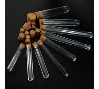 Dia 12mm To 25mm Hard Plastic Test Tubes With Cork Stopper For Experiments, Length From 60mm To 180mm (Size : 25X150mm 5pcs)