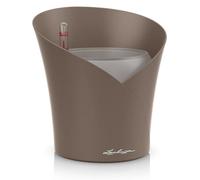 (Dia) 18Cm Orchid Pot, Taupe Brown Matt Plastic Self-Watering Planter With Water Level Indicator Lechuza Orchidea