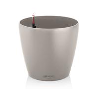 (Dia) 19Cm Sand Brown Plastic Self-Watering Round Planter With Water Level Indicator Lechuza Classico Color D19 H17 Cm