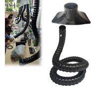 Dia 2" 2.9" Articulated Hose with Hood- Black, 2.6/3.3/3.9/4.6/4.9/5.2/5.9/6.6/7.2/8.2 Ft Long Flexible Fume Extractor Hose Duct Collector Arm, 360° Rotation(Dia 2in/5cm,L 4.9ft/1.5m)