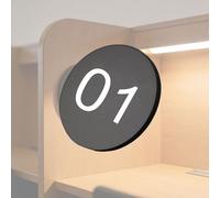 Dia 3.5 5 8 CM Round Number Tags With Self-Adhesive Backing/Acrylic Frosted Numbered Label For Cinema Position Number/Waterproof Number Sign(Black-1-30 D 3.5 CM)