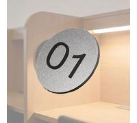 Dia 3.5 5 8 CM Round Number Tags With Self-Adhesive Backing/Acrylic Frosted Numbered Label For Cinema Position Number/Waterproof Number Sign(Silver-1-70 D 8 CM)
