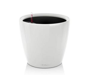 (Dia) 35Cm White High-Gloss Plastic Self-Watering Planter For Indoor And Outdoor Use Lechuza Classico D35 H33 Cm