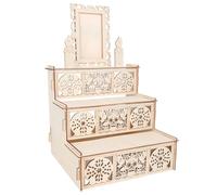 Dia De Los Muertos Altar Ofrenda Box, Wooden Memory Picture Frame with Papel Picado Carvings Day of The Dead Supplies for Home Altar Decorations