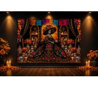 Dia De Los Muertos Backdrop Catrina Mexican Day of the Dead Decor 8x6FT