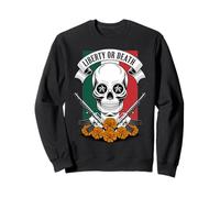 Dia de los Muertos Calavera - Liberty or Death Mexican Gun Sweatshirt