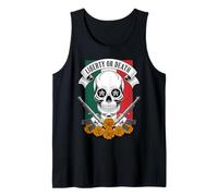 Dia de Los Muertos Calavera - Liberty or Death Mexican Gun Tank Top