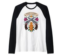 Dia de Los Muertos - Calavera Pistols - Floral Guns Raglan Baseball Tee