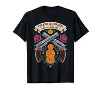 Dia de Los Muertos - Calavera Pistols - Floral Guns T-Shirt
