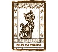 Dia de los Muertos Cat Notebook: Day of the Dead Cat college ruled notebook for journaling, planning, creative composition or writing spells