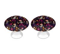 Dia De Los Muertos Day of The Dead Funny Cabinet Knobs 2 Pack Round Drawer Dresser Pulls Door Handles Knobs for Door Wardrobe