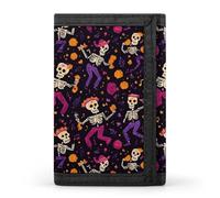 Dia De Los Muertos Day of The Dead Funny Trifold Wallet RFID Blocking Front Pocket Wallets with ID Window Gifts for Men Women