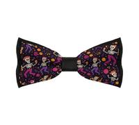 Dia De Los Muertos Day of The Dead Mens Classic Bow Ties Adjustable Length Printed Design Bowtie for Birthdays Valentine's Day Gifts