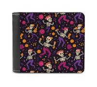 Dia De Los Muertos Day of The Dead Men's Wallet Bifold RFID Blocking Wallet Slim Billfold Pocket with Card Holders for Women