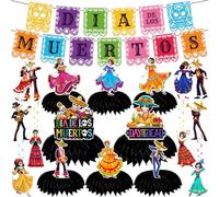 Dia De Los Muertos Decorations, Dia De Los Muertos Banner Hanging Swirls and Honeycomb Centerpieces Day of the Dead Decorations Mexican Party Decorations for Mexico Festivals Party Decor