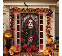 Dia De Los Muertos Door Cover Day of The Dead Photo Backdrop Rose Altar Mexican Fiesta Party Decorations and Supplies for Home