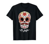 Dia De Los Muertos El Jefe Sugar Skull Men Day of The Dead T-Shirt