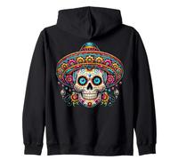 Dia -de-los- Muertos Graphic: Funny Mickey Mexican Skulls Zip Hoodie