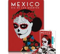 Dia De Los Muertos Jigsaws 1000 Pieces for Adults,for Educational Game Challenge Toy for Is Ideal As A Gift for The Whole Family 50x75cm