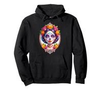 Dia de los muertos mexican woman face sugar skull halloween Pullover Hoodie