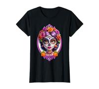 Dia de Los Muertos Mexican Woman face Sugar Skull Halloween T-Shirt