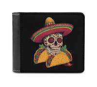 Dia De Los Muertos Mexico Men's Wallet Bifold RFID Blocking Wallet Slim Billfold Pocket with Card Holders for Women