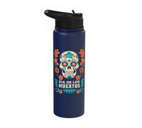 Dia De Los Muertos Mexico Sugar Skull Stainless Steel Insulated Water Bottle