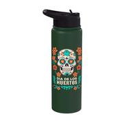 Dia De Los Muertos Mexico Sugar Skull Stainless Steel Insulated Water Bottle